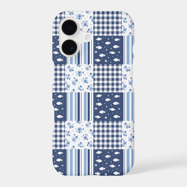 Blue Textures iPhone Case (Back)