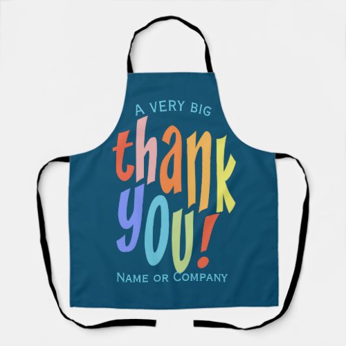 Blue Thank You Appreciation Typographic Apron