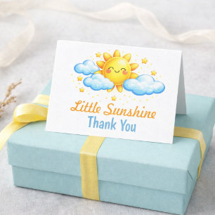 Blue Thank You Baby Shower Crafts Party Card