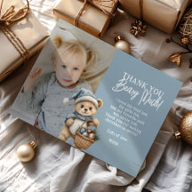 Blue Thank You Beary Christmas Holiday Bear