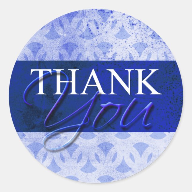 Blue Thank You Envelope Label Seal Stickers (Front)