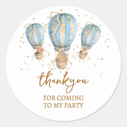 Blue Thank You for Coming Classic Round Sticker