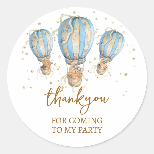 Blue Thank You for Coming Classic Round Sticker (Front)