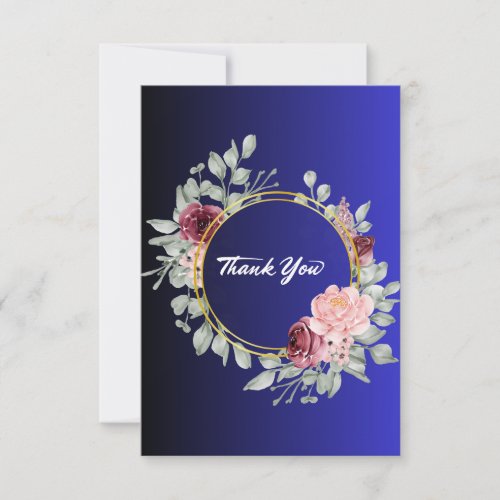 Blue thank you greeting cards 