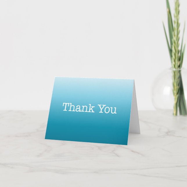 Blue Thank You Note American Typewriter Card (Front)