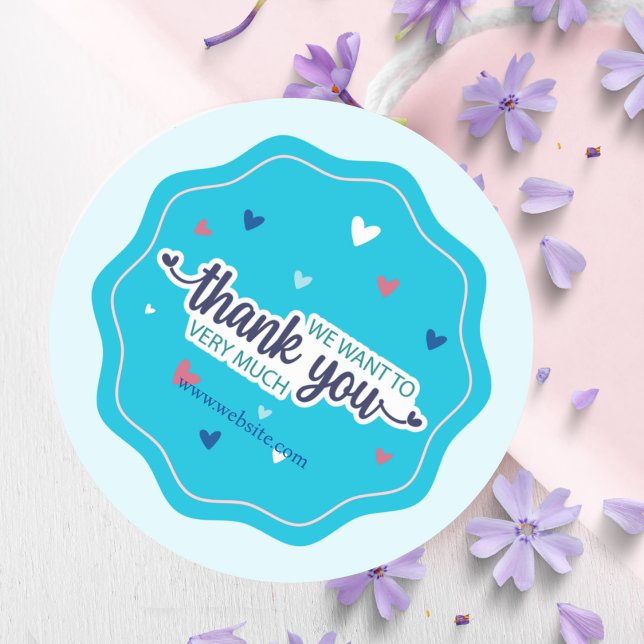 Blue Thank You Very Much Round Sticker (Creator Uploaded)