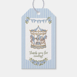 Blue Thank You Watercolor Horse Baby Shower Gift Tags