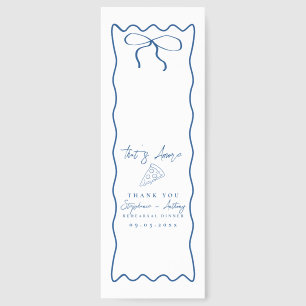 Blue That's Amore Pizza Rehearsal Dinner Bookmarks