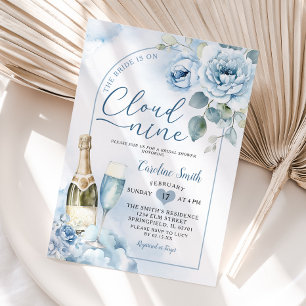 Blue The Bride is Cloud Nine Bridal Shower Invitation