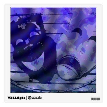 Blue Theatre Masks Wall Sticker by DonnaGrayson at Zazzle