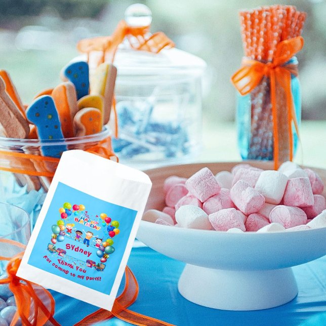 Blue Theme Birthday Thank You Favor Bags (Creator Uploaded)