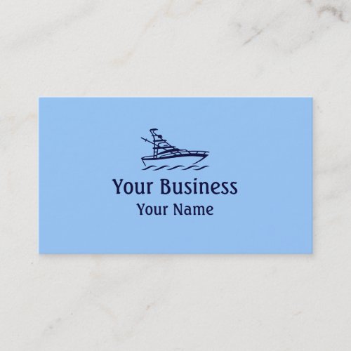 Blue theme speedboat custom business cards
