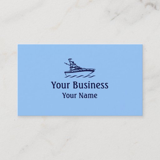 Customizable Blue theme speedboat custom business cards