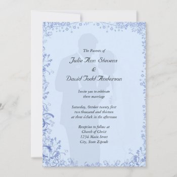 Blue Theme With Bride Wedding Invitation by Lasting__Impressions at Zazzle