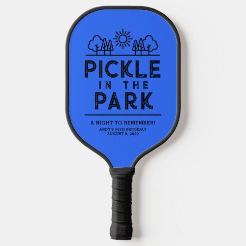 Blue Themed Birthday Party Pickleball Paddle