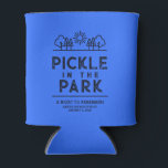 Blue Themed Birthday Party Pickleball Paddle Can Cooler<br><div class="desc">This pickleball design could be edited for other outdoor games. Use it to commemorate a sports club with friends,  a corporate event,  or even the annual family reunion pickleball champion! The options are endless. Don't hesitate to DM if you have design requests.</div>