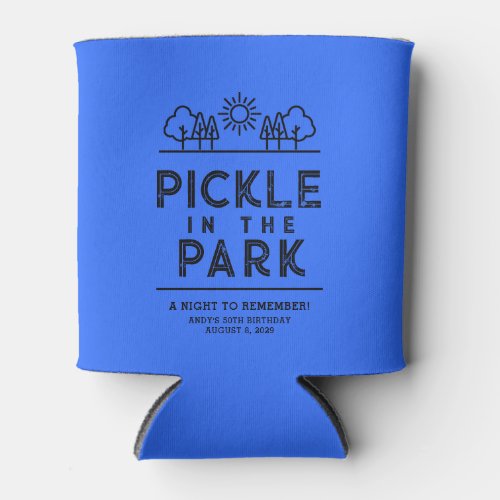 Blue Themed Birthday Party Pickleball Paddle Can Cooler