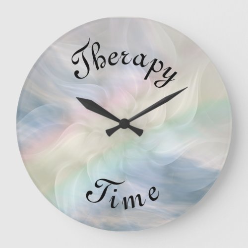 Blue Therapy Time Rainbow Mandala Large Clock