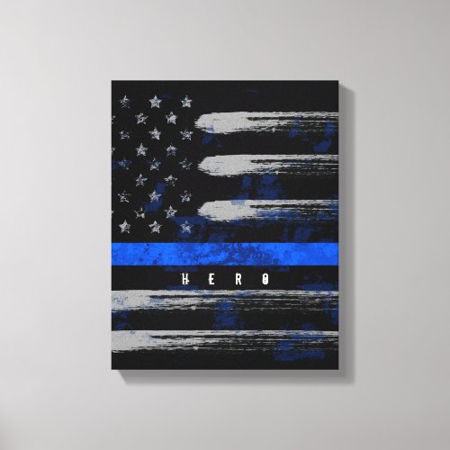 Blue Thin Line Grunge Canvas Print