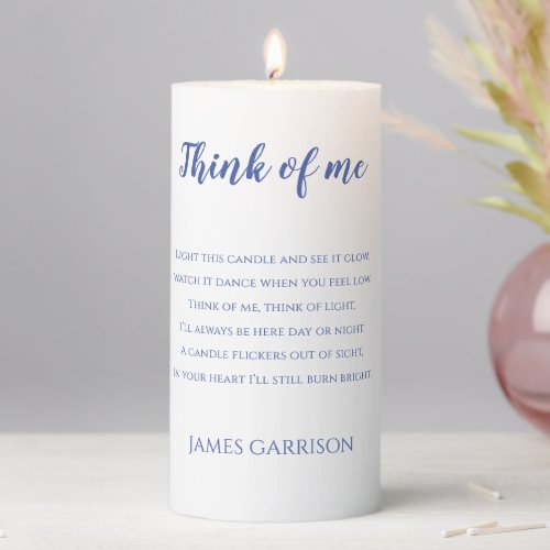 Blue Think Of Me Light This Candle Poem Memorial