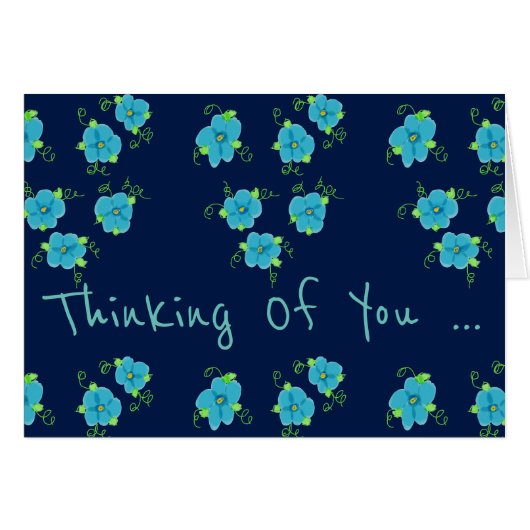 Blue Thinking Of You Cards (Front Horizontal)