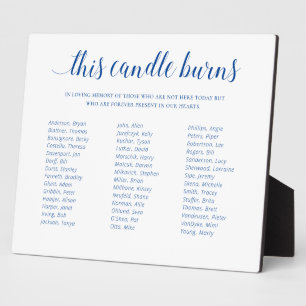 Blue This Candle Burns Class Reunion In Memory Plaque