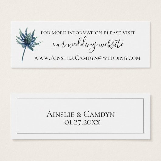Blue Thistle Botanical Wedding Website (Front & Back)