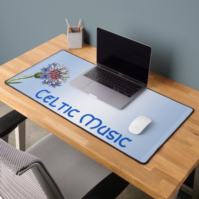 Blue Thistle Flower Celtic Music Desk Mat