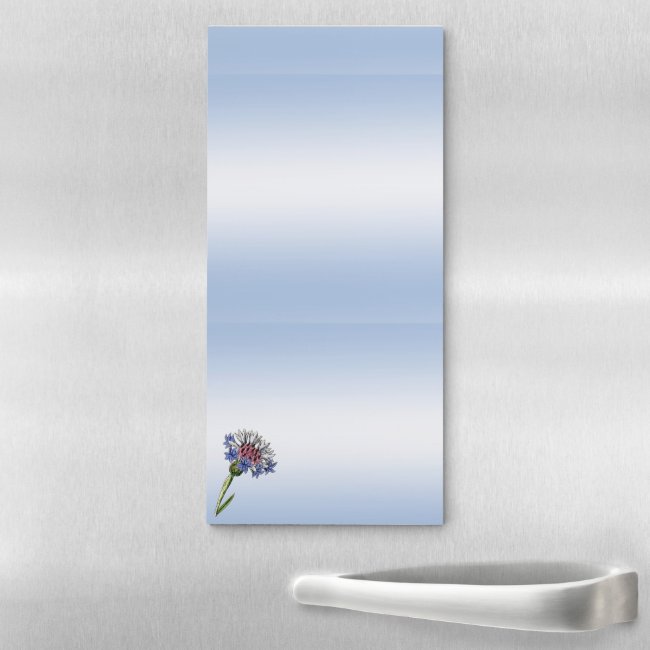 Blue Thistle Flower Magnetic Notepad