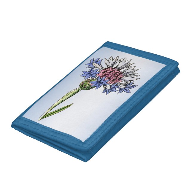 Blue Thistle Flower Wallet