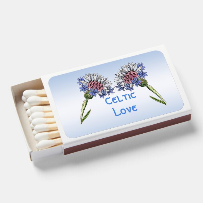 Blue Thistle Flowers Pack of Matchboxes