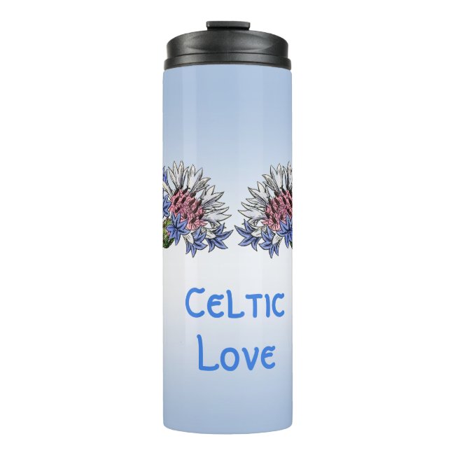 Blue Thistle Flowers Thermal Tumbler