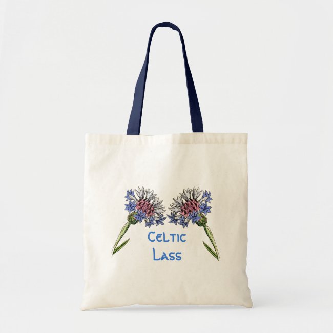 Blue Thistle Flowers Tote Bag