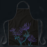 Blue thistle on black apron<br><div class="desc">Beautiful!</div>