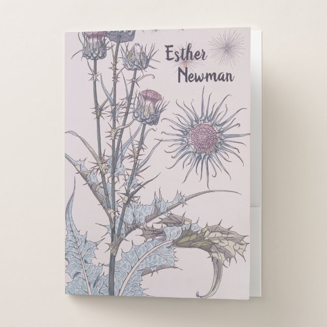 Blue Thistle Pocket Folder (Front)