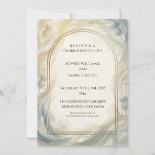 Blue Thistle Wedding Invitation
