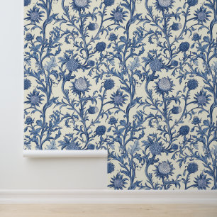 Blue Thistle Wildflower Floral  Wallpaper