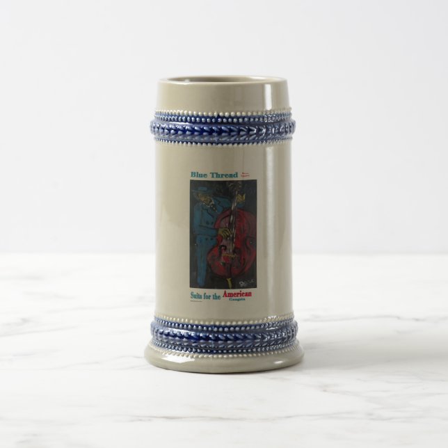 Blue Thread Suits Beer Stein (Center)
