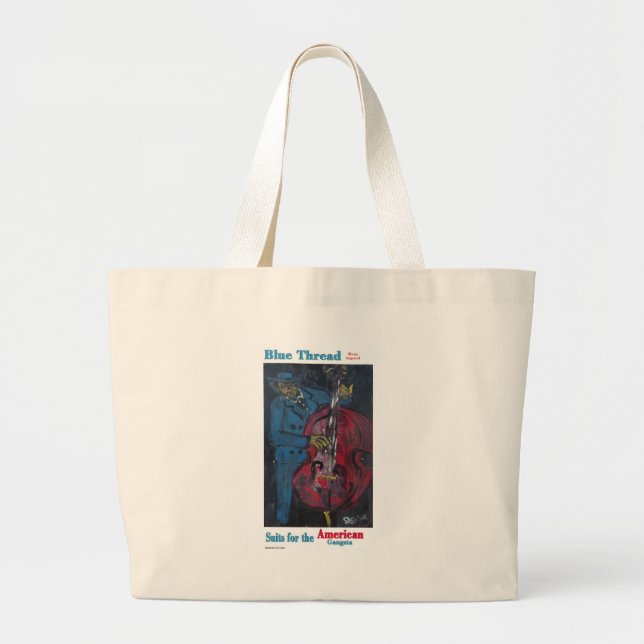 Blue Thread Suits Large Tote Bag (Front)
