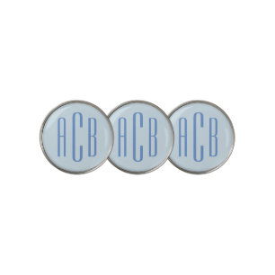 Blue Three Letter Monogram Golf Ball Marker