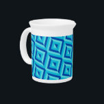 Blue Three-Tone Diamond Pattern Beverage Pitcher<br><div class="desc">Drizzle out some milk with this Blue Three-Tone Diamond Pattern Beverage Pitcher. It features a geometric diamond pattern in three shades of blue. Give your teatime an extra pop of color.</div>