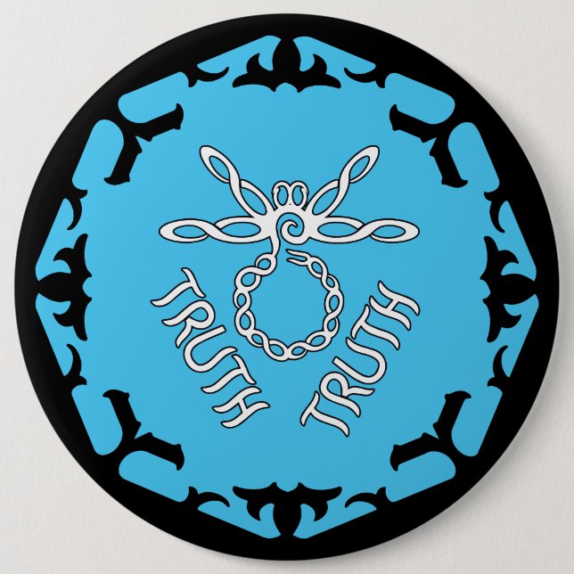 Blue Throat Chakra "Truth" Dragonfly Button (Front)