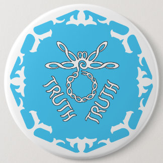 Blue Throat Chakra "Truth" Dragonfly White BG Button