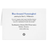 Blue-throated Hummingbird Cards (Back Horizontal)