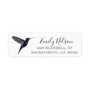 Blue-throated Stafrontlet Hummingbird  Label