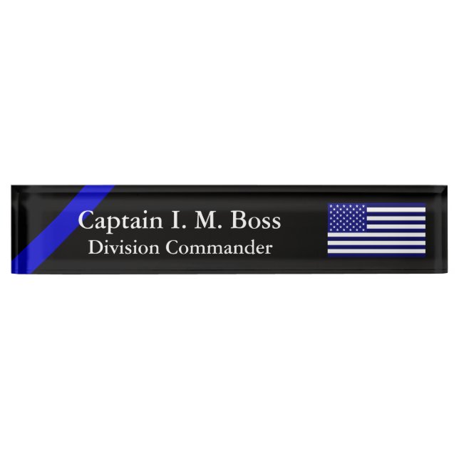 Blue Through and Through - Thin Blue Line Flag Name Plate (Front)