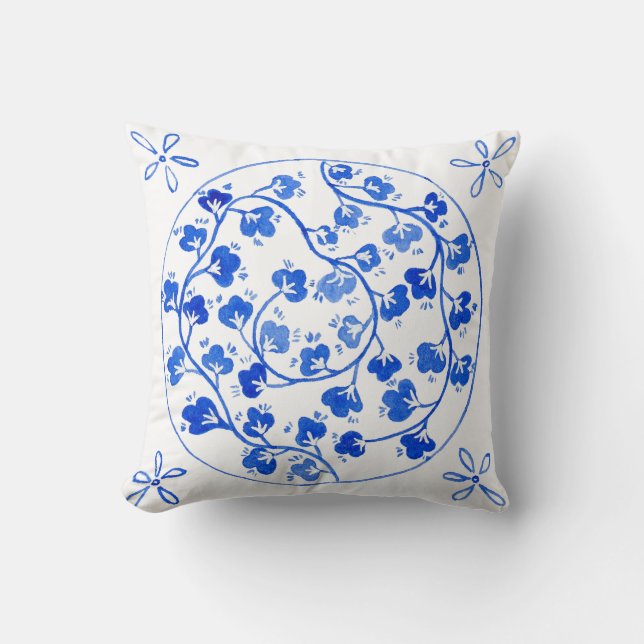 Blue  throw pillow (Front)