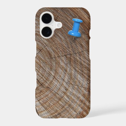Blue Thumb Tack on Tree Rings iPhone 17 Case