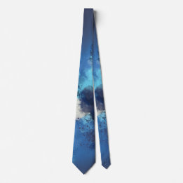 Blue Thunder - Blue White Monochrome Abstract Neck Tie