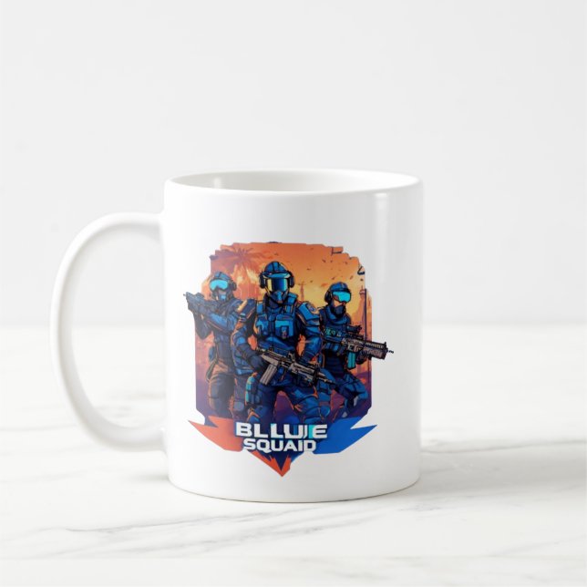 Blue Thunder Squad Mug - Power Up Your Gaming Sess (Left)